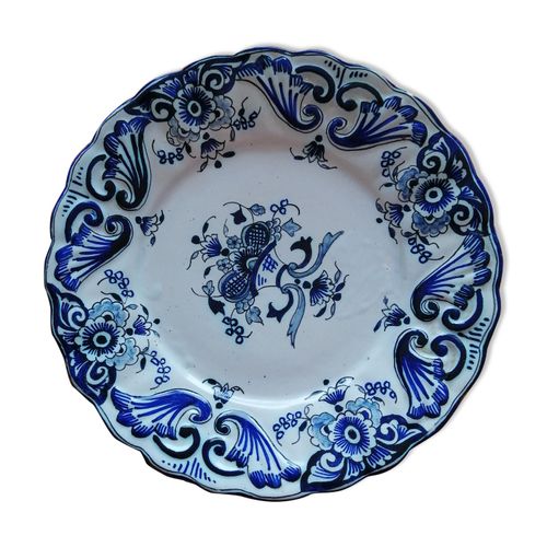 Assiette De Collection En Faence Vieux Rouen Blanc