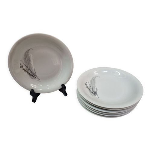 7 Assiettes Soupe Porcelaine De Sologne Blanc
