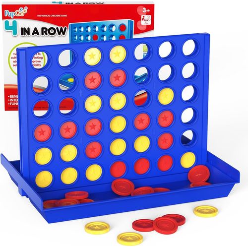 Baertmy-Jeu Puissance 4 Classique, Inclure 6 Jetons De Rechange-Jeux De Voyage, Jeu De Société De Strategie Pour Enfant 3 4 5 6 7 8+ Ans Et Adulte