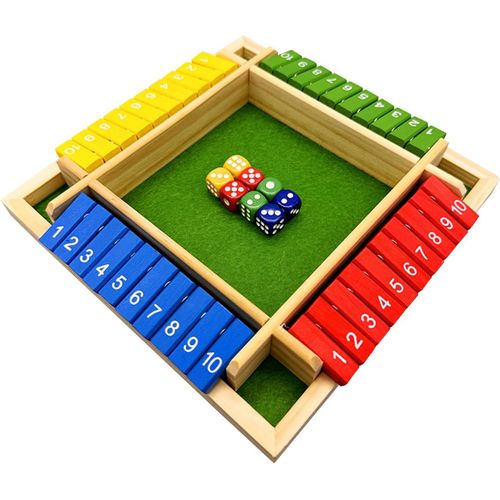 BAERTMY-1 Jeu De Jeux Dans Une Boîte Fermée, Jeux De Société En Bois, Jouets Pour 4 Joueurs, Jeux De Chiffres Colorés, Jeux Amusants Sur Quatre Côtés, Jeux Pour Adultes Et Enfants