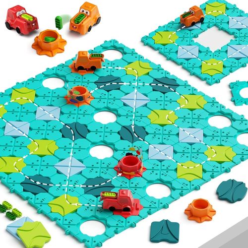 Baertmy-Jeu De Société, Jeux De Plateau Logiques Labyrinthe Avec 2 Voitures Électrique Pour Famille Et Amis, Jouet Educatif Casse Tête, Cadeau De Noël Et D'anniversaire Enfants 4-8 Ans Garçons Et