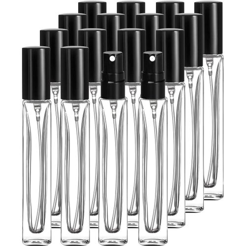 Naeryut-10ml Refillable Empty Perfume Spray Bottle Glass-Mini Portable Travel Rectangular Size Fine Mist Sprayer Pump Atomizer Container 