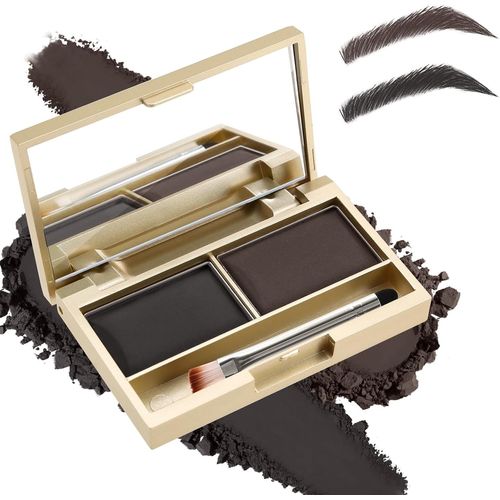 Naeryut-Eyebrow Powder Kit,2-Color Waterproof Eyebrow Palette Makeup To Definer&filler Brows,Eyebrow Color Powder Shape Natural Looking Brows-With Mirror Brush 