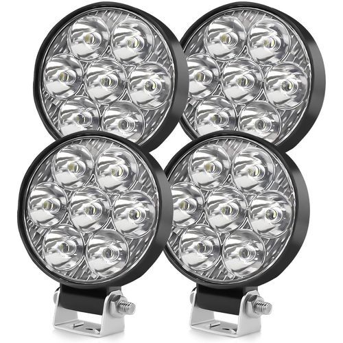 Anwxai-2.5 Pouces 24w Rond Phare De Travail Led 12v 24v,4pcs Mini Phare De Travail Led Ip68 6500k,Pour Véhicules Tout Terrain Voitures Atv Utv Suv,Camions,Motos,Machines Agricoles,Tracteur