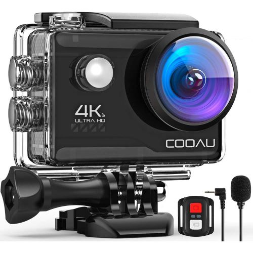 anwxai-Action Cam Hd 4K 20 Mp Wifi Avec Microphone Extérieur Appareil Photo Sous L'Eau 40 M Avec Télécommande Caméscope Étanche 170 ° Grand Angle Time Lapse/2 Batteries 1 200 Mah/Accessoires