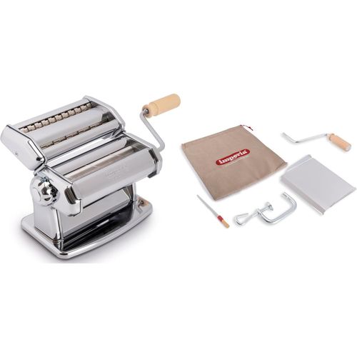 LETNERNY-Ipasta Rugueuse Ligne Gourmet Machine À Pâtes Rugueuse Fabriquè En Italie. Machine À Pâtes Fraîches En Acier Inox. Laminoir Créant Une Feuille Rugueuse Lasagne Tagliolini Fettuccine. (Argent
