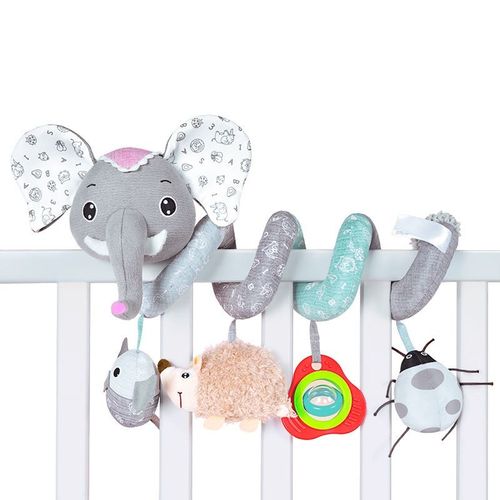 Jouets De Landau - Jouets À Suspendre En Spirale Pour Siège De Voiture Et Berceau Mobile Pour Bébé,Cadeau Pour Bébés De 0 À 6 Mois(Éléphant/Gris)