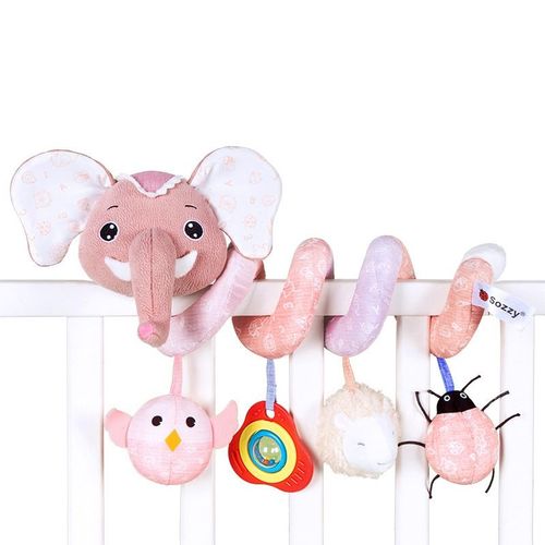 Jouets De Landau - Jouets À Suspendre En Spirale Pour Siège De Voiture Et Berceau Mobile Pour Bébé,Cadeau Pour Bébés De 0 À 6 Mois(Éléphant/Rose)