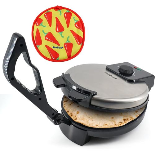 Letnerny-Machine À Roti 25,4 Cm Avec Chauffe-Roti Gratuit Et Poignée Amovible ¿ Chapati, Tortilla, Roti Ac220-240 V 50/60 Hz 1200 W, Pr Européenne
