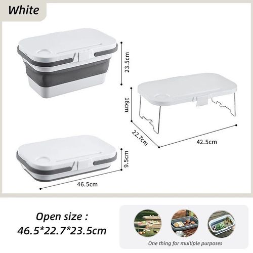 Blanc - Boîte De Rangement D'extérieur, Table Pliante, Camping, Panier À Main Pliable, Coffre De Voiture De Pique-Nique, Rassemblement, Étanche, Britannique