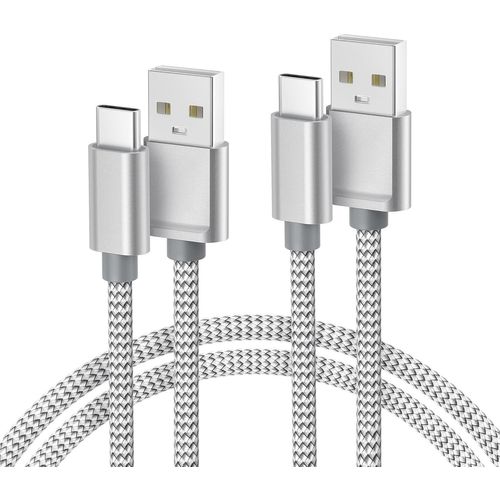 Letnerny-Câble Chargeur Pour Iphone 16 15 Pro,Usb Type C 2m 2-Pack,Cordon Charge Nylon Pour Ipad 10 11 12.9 Air 4 5 2024 Mini 6 7 2022 2021,Samsung Galaxy S24 S23 A54 A55,M34 M53 M33,M52 M42 M32 M12