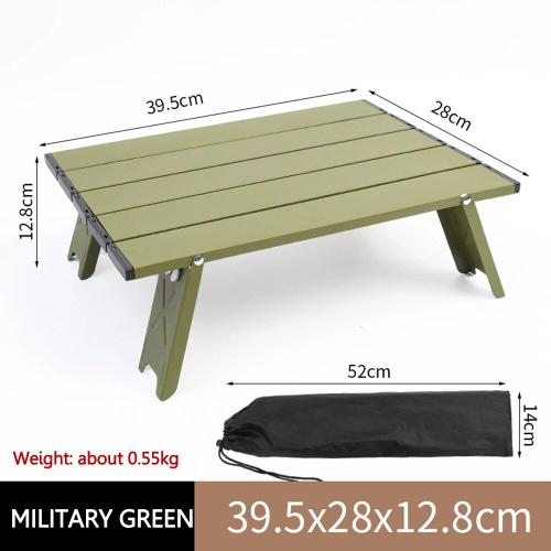 Armée Verte - Mini Table De Camping Pliable Et Portable, Pour Pique-Nique En Plein Air, Barbecue, Tour De Table, Ultra Légère, Bureau De Lit D'ordinateur