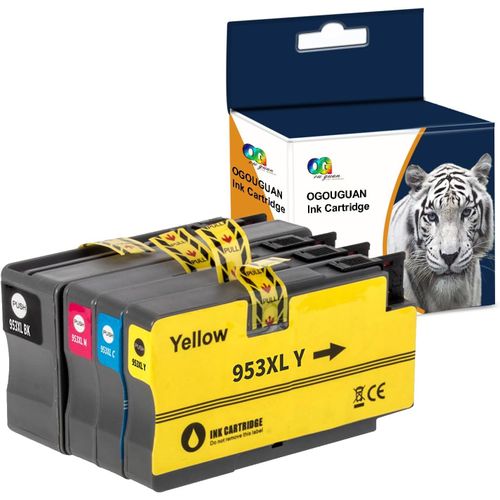 LETNERNY-953Xl Cartouches D'Encre Compatibles Avec 953 Multipack Officejet Pro 7720 7730 7740 8210 8218 8710 8715 8720 8725 8728 8730 8740 Puce (Noir, Cyan, Magenta, Jaune)