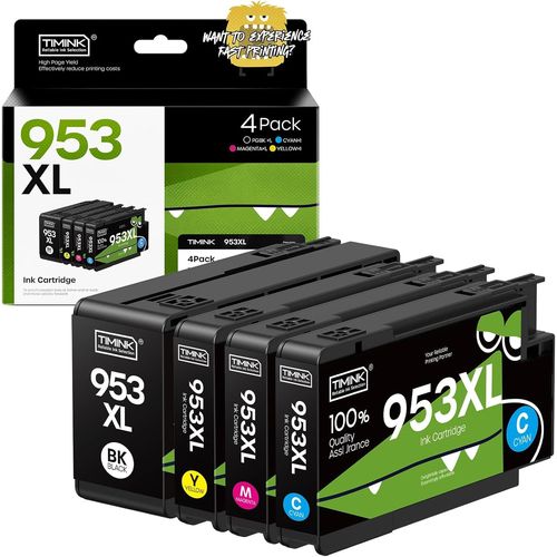 LETNERNY-953Xl Cartouche D'Impression Compatible Pour 953 Xl Cartouches Compatible Pour Officejet Pro 8210 7720 7730 7740 8710 8715 8720 8725 8730 8740 Printer (4 Pièces)