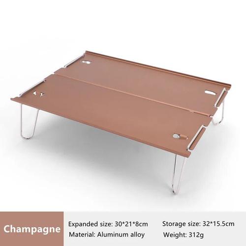 Champagne - Table De Camping Pliante En Aluminium, Ultralégère, Portable, Côté Cuisine, Touriste, Pique-Nique, Pêche, Petite Plage, Équipement De Plein Air