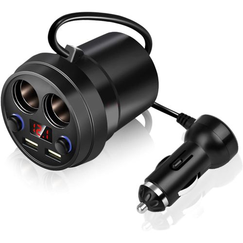 Ershi-Tasse Double Usb Chargeur De Voiture Multifonction Multifonction Allume-Cigare Voiture Usb Batterie Avec Fil Pour Téléphone [2