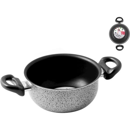 Ershi-Salt Peper Casserole Avec 2 Poignées, Revêtement Anti-Adhésif, 14 Cm, Aluminium, Noir/Gris[102]