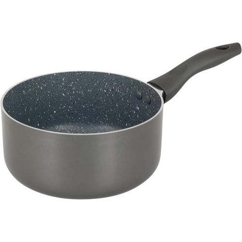 Ershi-539348 Casserole Aluminium Autan Ø 18 Cm H 8,5 Cm - Revêtement Antiadhésif Sain En Céramique Effet Pierre - Coloris Gris - M[2