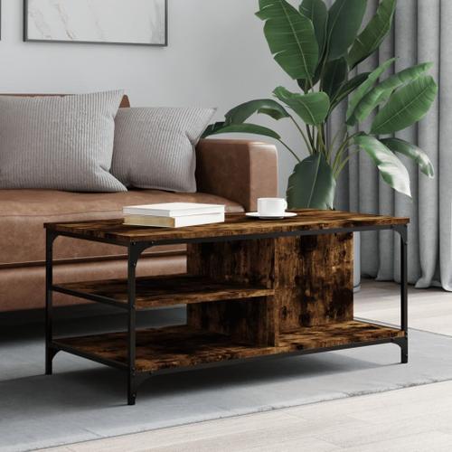 Vidaxl Table Basse Chêne Fumé 100x50x45 Cm Bois D'ingénierie