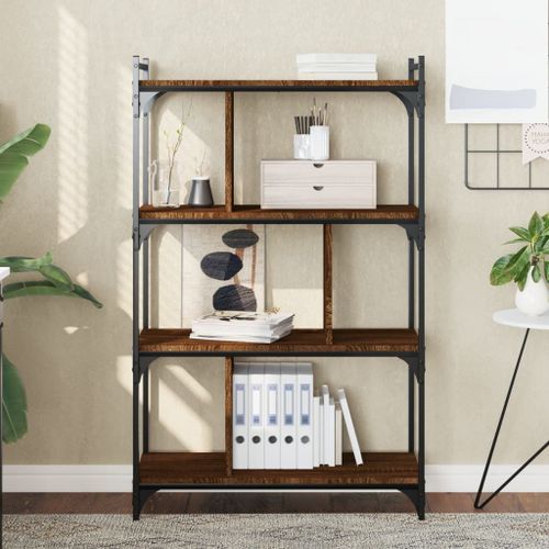 Vidaxl Bibliothèque 4 Niveaux Chêne Brun 76x32x123cm Bois D'ingénierie