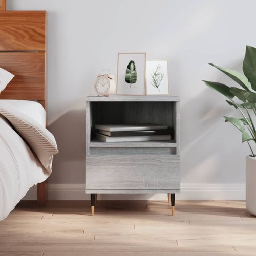 Vidaxl Table De Chevet Sonoma Gris 40x35x50 Cm Bois D?Ingénierie