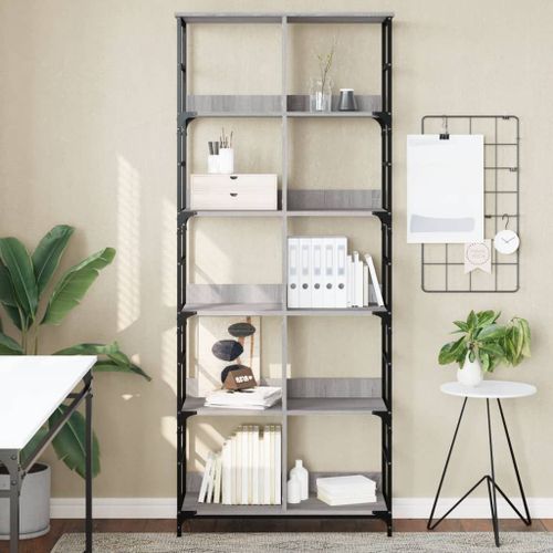 Vidaxl Bibliothèque Sonoma Gris 78,5x33x188,5 Cm Bois D'ingénierie
