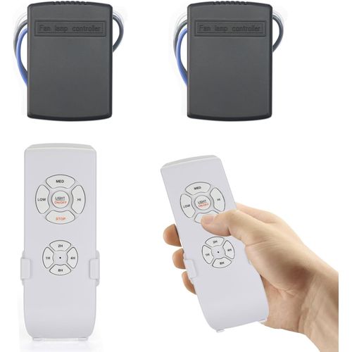 Letnerny-Kit De Télécommande Pour Ventilateur De Plafond Sans Fil Taille Mini Avec 4 Minuteries Et 3 Vitesses 220v 230v Interrupteur De Contrôle De Ventilateur De Lampe 2 Sets