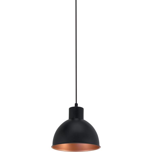 LETNERNY-Suspension Luminaire Truro 1, Lustre Suspendu Style Vintage, Industriel Et Rétro, Lampe De Salle À Manger En Acier Noir Et Cuivre, Douille E27