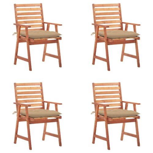 Chaises À Manger D'extérieur Lot De 4 Et Coussins Acacia Massif
