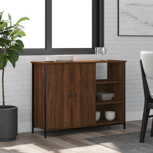 Vidaxl Buffet Chêne Marron 100x33x75 Cm Bois D'ingénierie