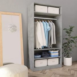 Garde-Robe Gris Cement 100 X 50 X 200 Cm Aggloméré