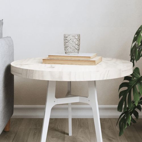 Vidaxl Dessus De Table Rond Blanc Ø50x3 Cm Bois De Pin Massif