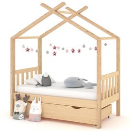 Cadre De Lit D'enfant Avec Tiroir Bois De Pin Massif 70x140 Cm