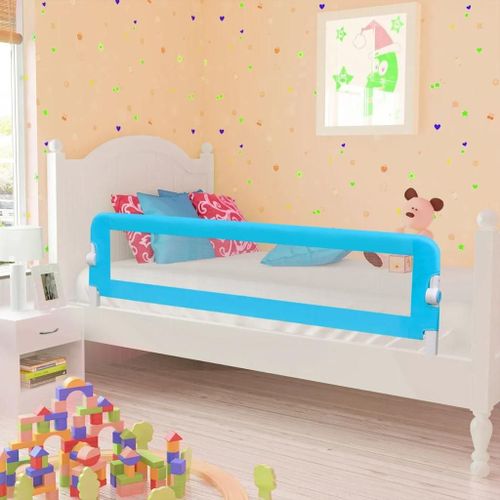 Barrière De Lit Pour Enfants 150x42 Cm Bleu
