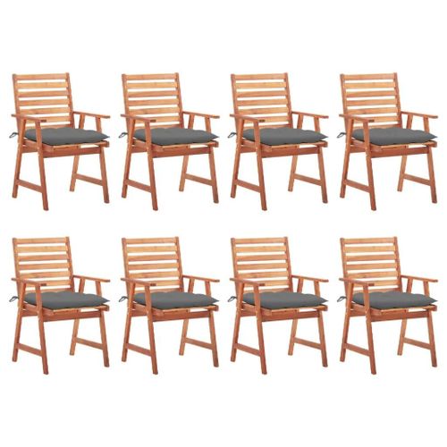 Chaises À Manger D'extérieur Lot De 8 Et Coussins Acacia Massif