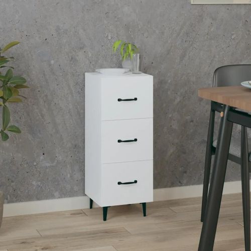 Buffet Blanc 34,5x34x90 Cm Bois D'ingénierie