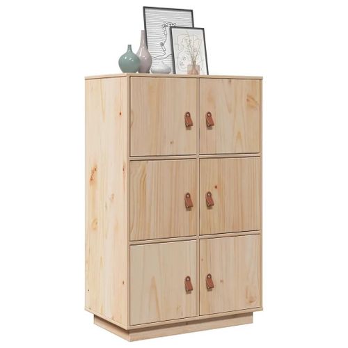 Buffet Haut 67x40x108,5 Cm Bois Massif De Pin