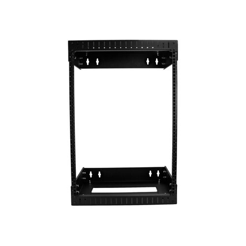 StarTech.com Rack Réseau Mural 15U 19" - Profondeur Ajustable 30,5-50,8cm Rack Serveur à Cadre Ouvert 2 Pieds pour Équipement AV/Data/IT/Com/Ordi/Switch avec Écrous et Vis de Cage (RK15WALLOA) -...