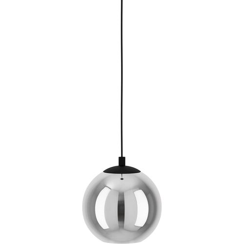 LETNERNY-Suspension Luminaire Ariscani, Lampe De Plafond Suspendue, Lustre Salon Ou Salle À Manger En Métal Noir Et Verre Fumé Noir Transparent, Douille E27, Ø 20 Cm