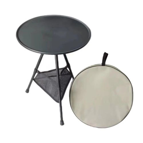Noir - Table Pliante De Camping Portable, Table De Pique-Nique Pliable, Alliage D'aluminium, Mobilier D'extérieur, Télescopique, Réglable, Triangulaire Pour La Maison