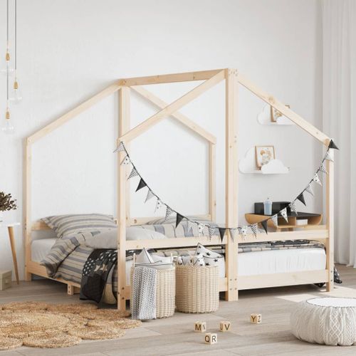 Vidaxl Cadre De Lit Pour Enfant 2x(80x160) Cm Bois De Pin Massif