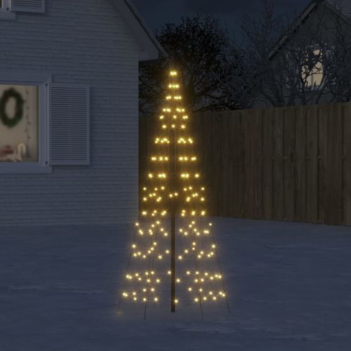 vidaXL Arbre de Noël lumineux sur mât de drapeau 200 LED blanc 180 cm