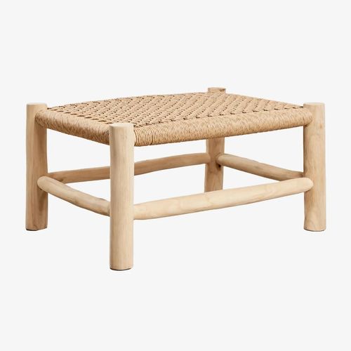 Table Basse Rectangulaire 80x60 Cm En Bois De Teck Bientina Marron Bois Naturel
