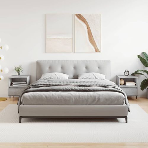 Vidaxl Tables De Chevet 2 Pcs Gris Béton 40x35x50 Cm Bois D?Ingénierie
