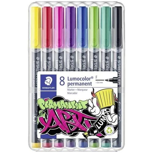 Feutre Pour Transparent - Staedtler - 318 Wp8-1 - Trié Par Couleur - Pointe Fine - Indélébile - Opaque