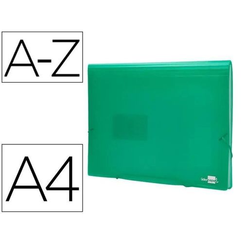 Trieur A4 - Liderpapel - 13 Compartiments - Polypropylène 700 Microns - Vert Translucide