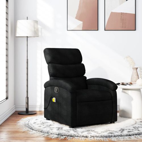 Vidaxl Fauteuil De Massage Inclinable Noir Tissu