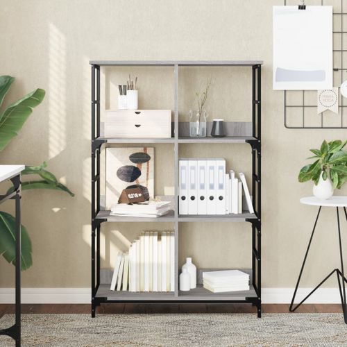 Vidaxl Bibliothèque Sonoma Gris 78,5x33x117,5 Cm Bois D'ingénierie