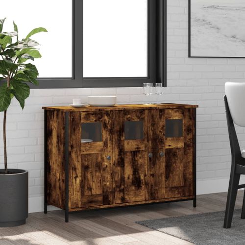Vidaxl Buffet Chêne Fumé 100x35x70 Cm Bois D'ingénierie