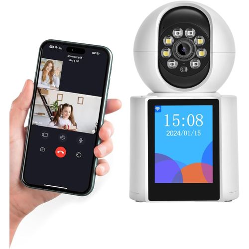 LETNERNY-Caméra D'Intérieur 2K - Wifi Bidirectionnelle - Caméra Vidéo Bidirectionnelle Pour Bébé/Aîné/Enfant - Sécurité / No u / Animal De Compagnie - Détection De Mouvement - Sirène Intelligente -
